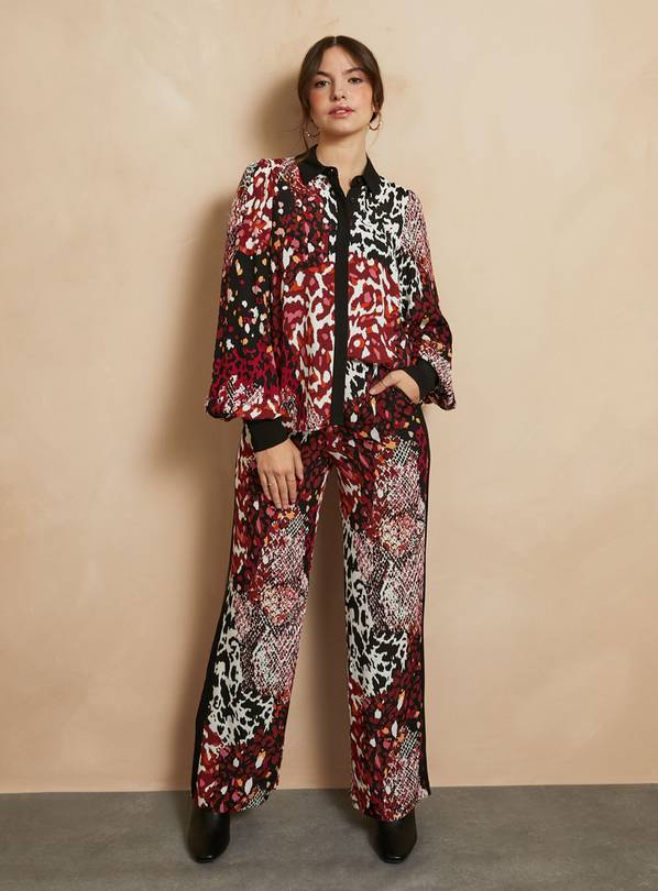 EVERBELLE Animal Print Wide Leg Trousers 14